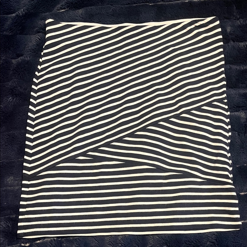Navy and White Striped Women's Skirt